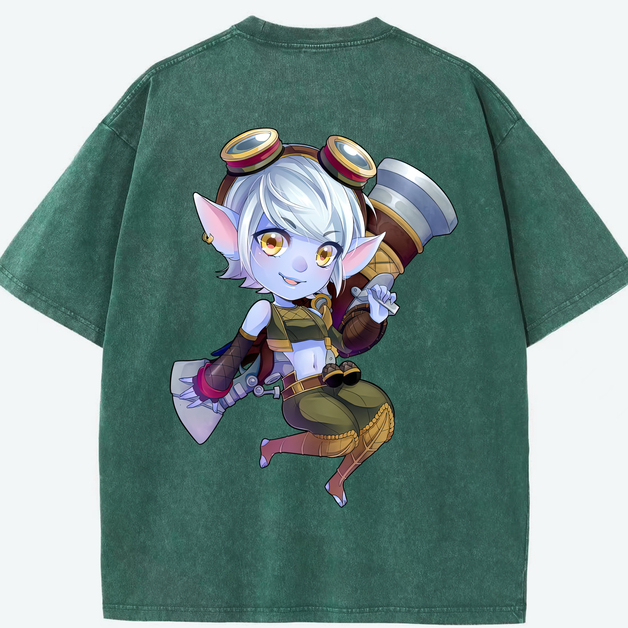 リーグ・オブ・レジェンド League of Legends LOL 綿100% ヴィンテージ風 半袖Tシャツ（背面プリント）